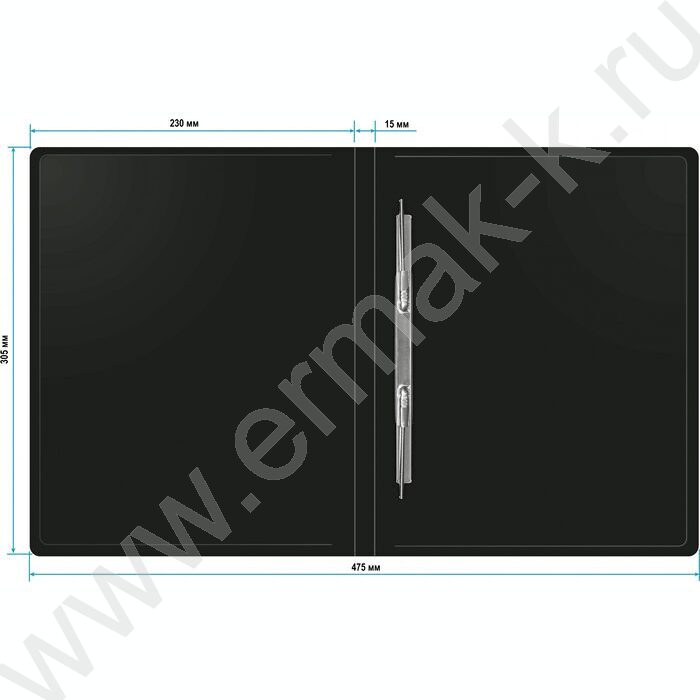 Папка с бок.пруж.скоросшивателем черная 0,5мм торц.наклейка | Фото 3