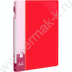 Папка с бок.прижимом красная 0,7мм карман внутренний и торцевой | Фото 1
