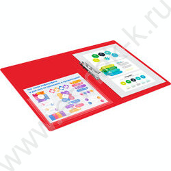 Папка с бок.прижимом красная 0,7мм карман внутренний и торцевой | Фото 6