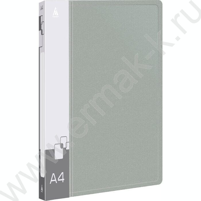 Папка с бок.прижимом серая 0,7мм карман внутренний и торцевой | Фото 1