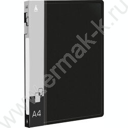 Папка с бок.прижимом черная 0,7мм карман внутренний и торцевой | Фото 1