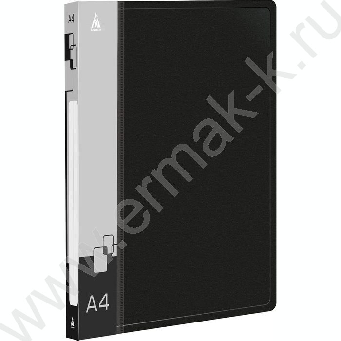 Папка с бок.прижимом черная 0,7мм карман внутренний и торцевой | Фото 1