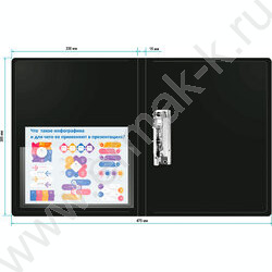 Папка с бок.прижимом черная 0,7мм карман внутренний и торцевой | Фото 4