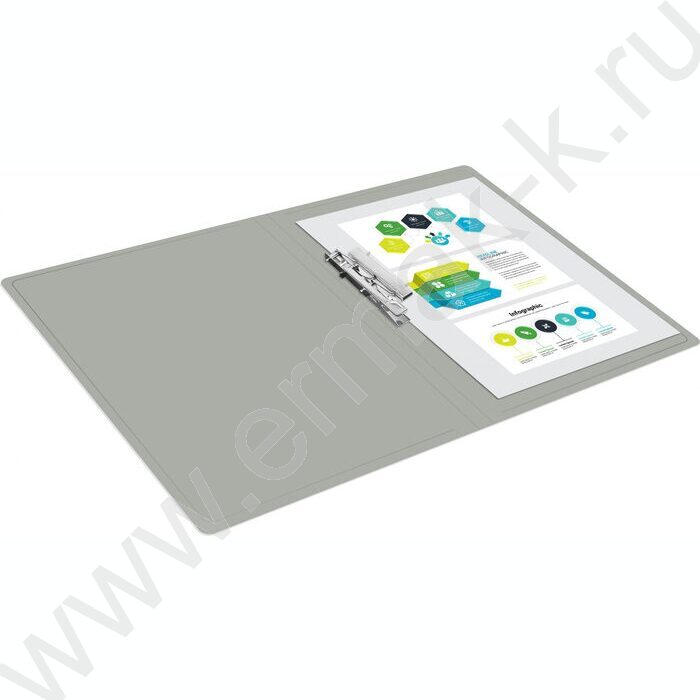 Папка с бок.прижимом серая 0,5мм торц.наклейка | Фото 5