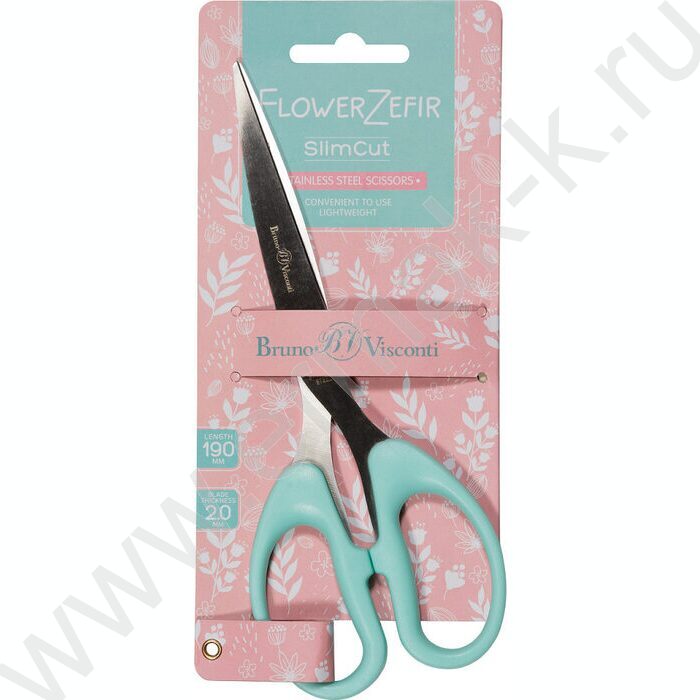 Ножницы 19см метал FlowerZefir Slimcut европодвес | Фото 3