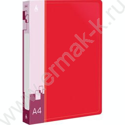 Папка 4 кольца 27мм красная 0,7мм карман внутренний и торцевой | Фото 1