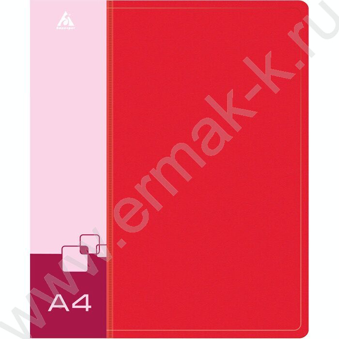 Папка 4 кольца 27мм красная 0,7мм карман внутренний и торцевой | Фото 2