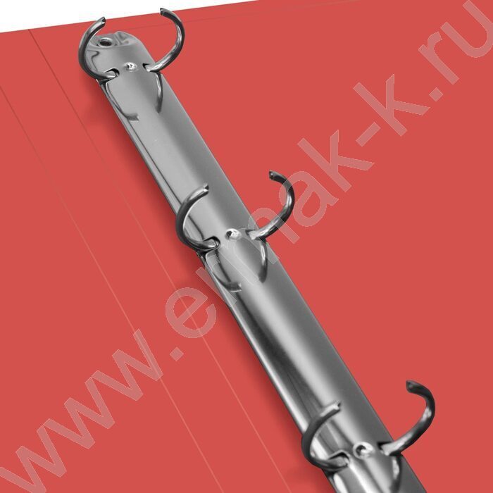 Папка 4 кольца 27мм красная 0,7мм карман внутренний и торцевой | Фото 3