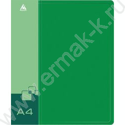 Папка 4 кольца 27мм зеленая 0,7мм карман внутренний и торцевой | Фото 2
