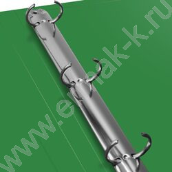 Папка 4 кольца 27мм зеленая 0,7мм карман внутренний и торцевой | Фото 3