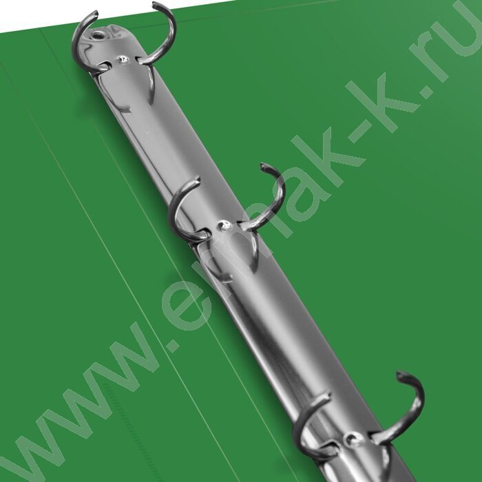 Папка 4 кольца 27мм зеленая 0,7мм карман внутренний и торцевой | Фото 3