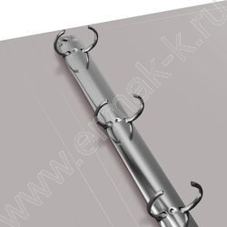 Папка 4 кольца 27мм серая 0,7мм карман внутренний и торцевой | Фото 3