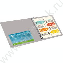 Папка 4 кольца 27мм серая 0,7мм карман внутренний и торцевой | Фото 6