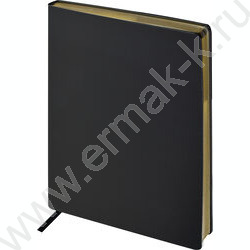 Ежедневник н/дат А4 160л Megapolis черный,70 г/кв.м, бежевая бумага  | Фото 1