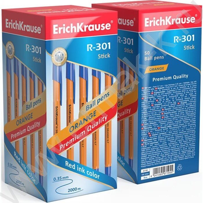 Ручка шар R-301 Stick Orange 0,7мм ШК синяя | Фото 3