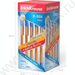 Ручка шар R-301 Stick Orange 0,7мм ШК синяя | Фото 5