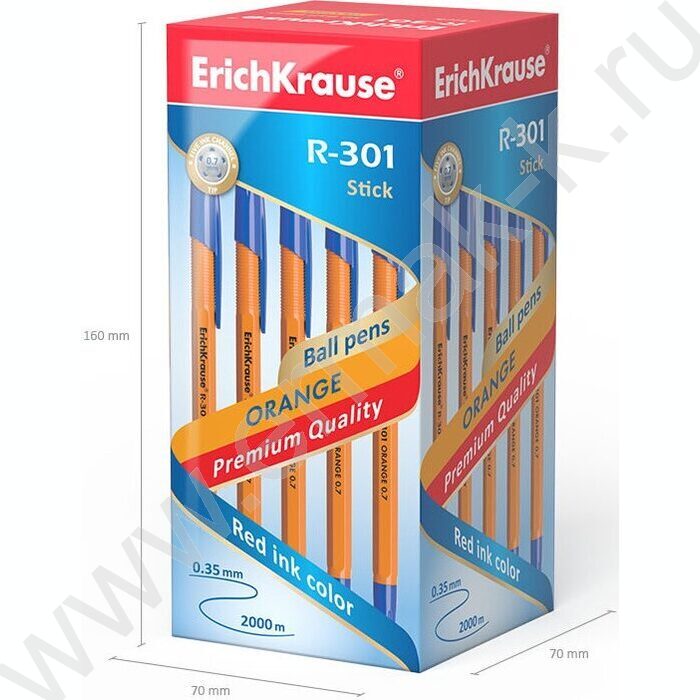 Ручка шар R-301 Stick Orange 0,7мм ШК синяя | Фото 5