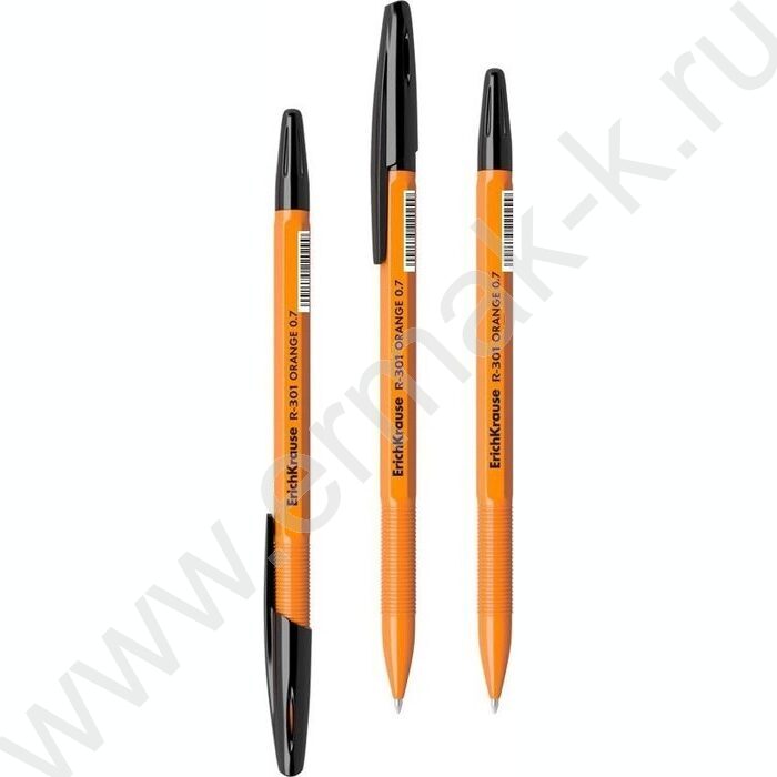 Ручка шар R-301 Stick Orange 0,7мм ШК черная | Фото 1