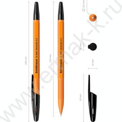 Ручка шар R-301 Stick Orange 0,7мм ШК черная | Фото 4