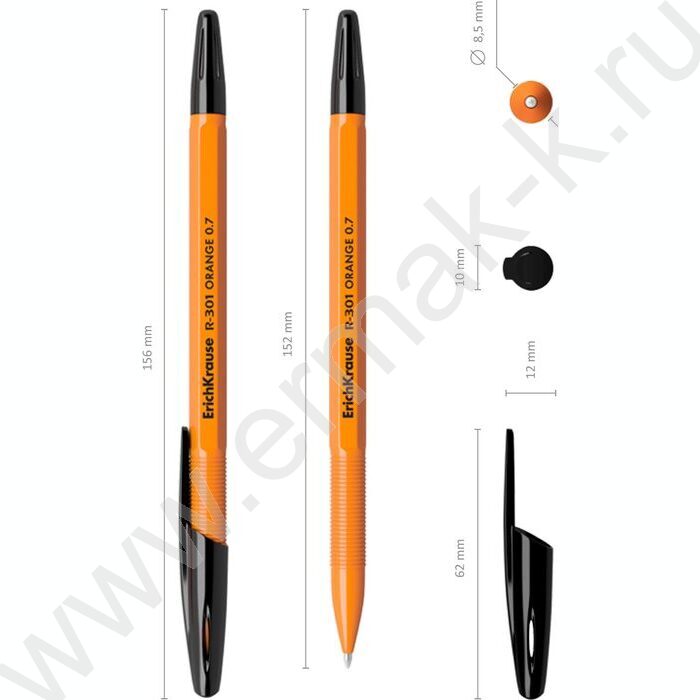 Ручка шар R-301 Stick Orange 0,7мм ШК черная | Фото 4