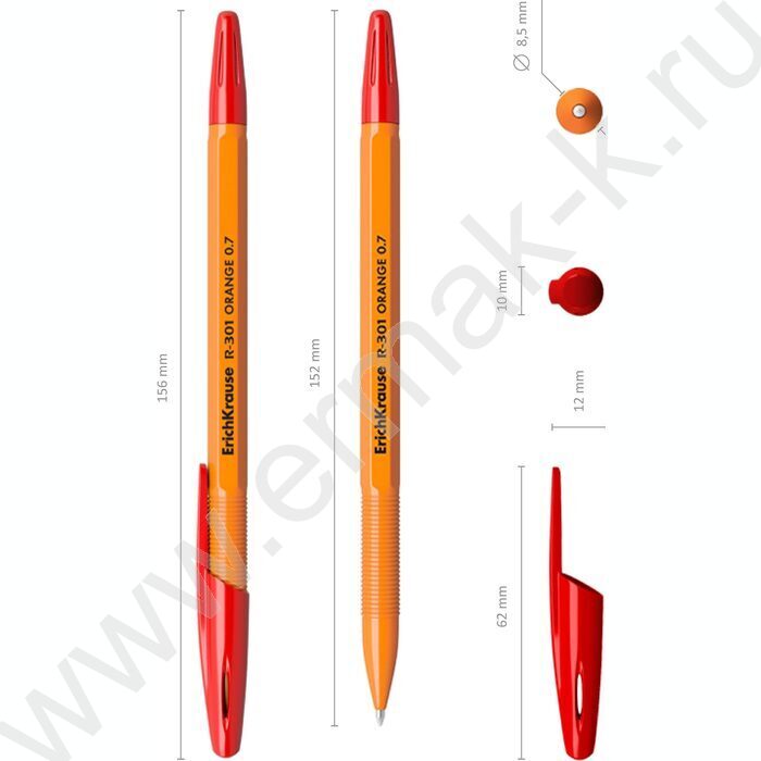 Ручка шар R-301 Stick Orange 0,7мм красная | Фото 4
