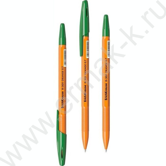 Ручка шар R-301 Stick Orange 0,7мм ШК зеленая | Фото 1