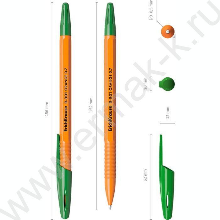 Ручка шар R-301 Stick Orange 0,7мм ШК зеленая | Фото 4