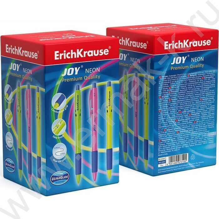 Ручка шар авт JOY® Matic&Grip Neon 0,7мм ШК синяя | Фото 3