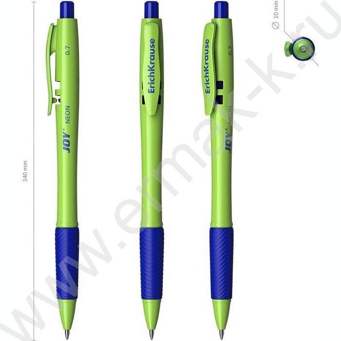 Ручка шар авт JOY® Matic&Grip Neon 0,7мм ШК синяя | Фото 4