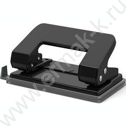 Дырокол  10л метал Quadro /линейка/ чёрный | Фото 1