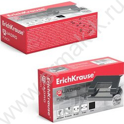 Дырокол  10л метал Quadro /линейка/ чёрный | Фото 2