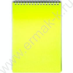 Блокнот  80л А5 спираль/пластик.обл. "Diamond неон-желтый" | Фото 1