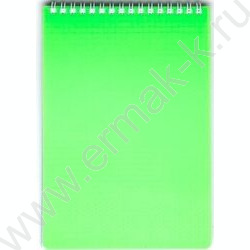 Блокнот  80л А5 спираль/пластик.обл. "Diamond неон-зеленый" | Фото 1