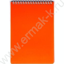 Блокнот  80л А5 спираль/пластик.обл. "Diamond неон-оранжевый" | Фото 1