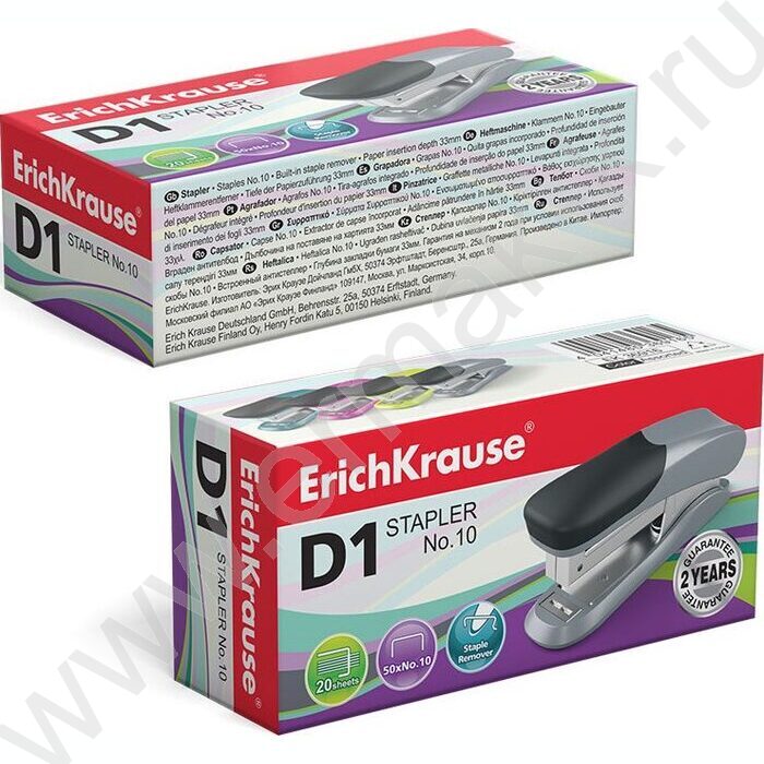 Степлер №10  20л пластик D1 /встроен антистеплер/ ассорти | Фото 2
