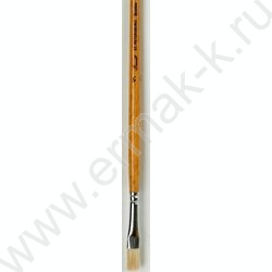 Кисть  щетина № 5 (9мм) плоская, длинная ручка Сонет | Фото 1