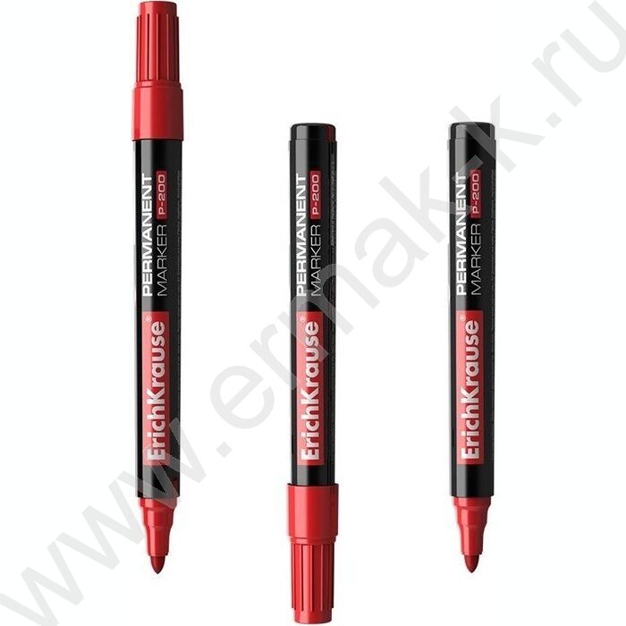 Маркер перм. /красный/ 1,5мм круг P-200   | Фото 1