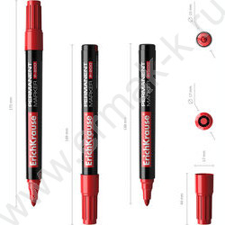 Маркер перм. /красный/ 1,5мм круг P-200   | Фото 4