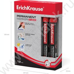 Маркер перм. /красный/ 1,5мм круг P-200   | Фото 5