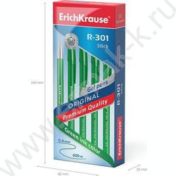 Ручка гелевая зеленая 0,5мм  R-301 Gel Stick Original | Фото 3