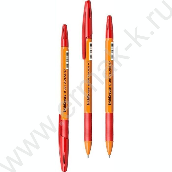 Ручка шар R-301 Orange Stick&Grip красная с резин.держателем | Фото 1