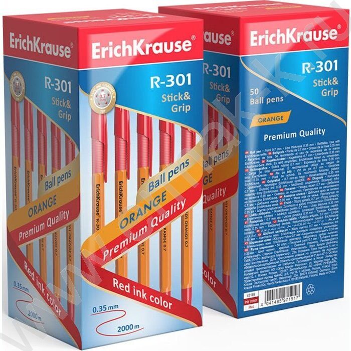 Ручка шар R-301 Orange Stick&Grip красная с резин.держателем | Фото 3