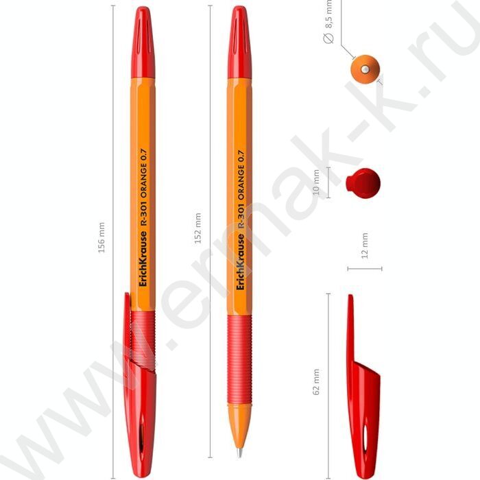 Ручка шар R-301 Orange Stick&Grip красная с резин.держателем | Фото 4