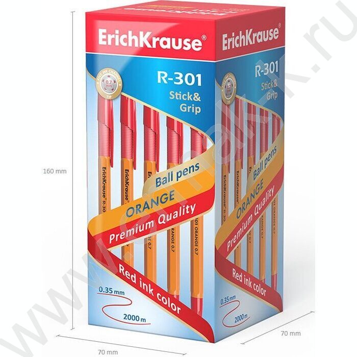 Ручка шар R-301 Orange Stick&Grip красная с резин.держателем | Фото 5