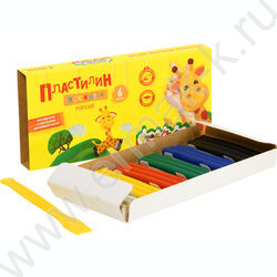 Пластилин восковой  6цв  90г Каляка-Маляка+стек | Фото 2