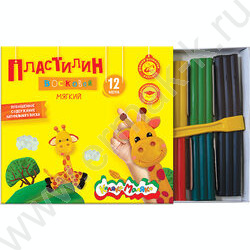 Пластилин восковой 12цв 180г Каляка-Маляка+стек | Фото 3