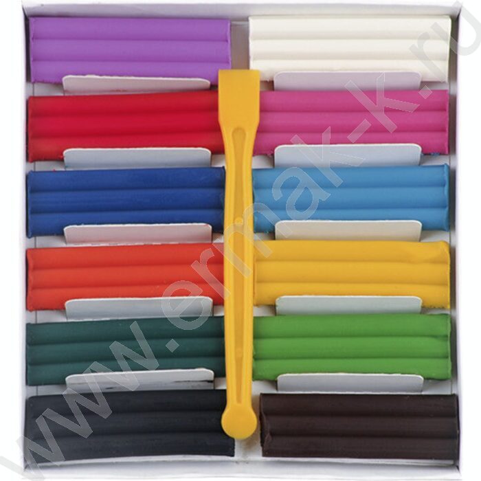 Пластилин восковой 12цв 180г Каляка-Маляка+стек | Фото 4