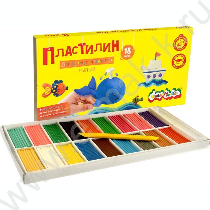 Пластилин  18цв 270г Каляка-Маляка+стек д/творчества | Фото 3