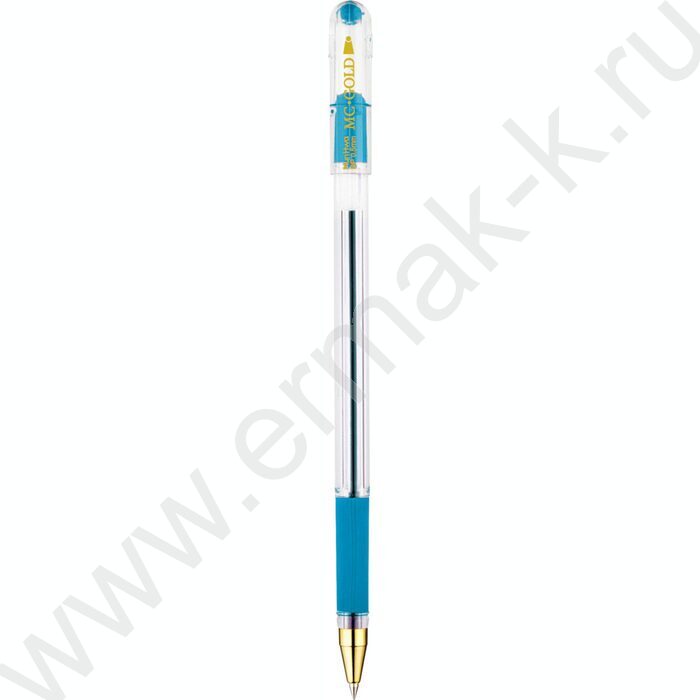 Ручка шар голубая 0,5мм на масл.основе "MC Gold" /резиновый держатель     | Фото 1