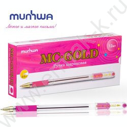 Ручка шар "MC Gold" на масл.основе розовая /резиновый держатель | Фото 5